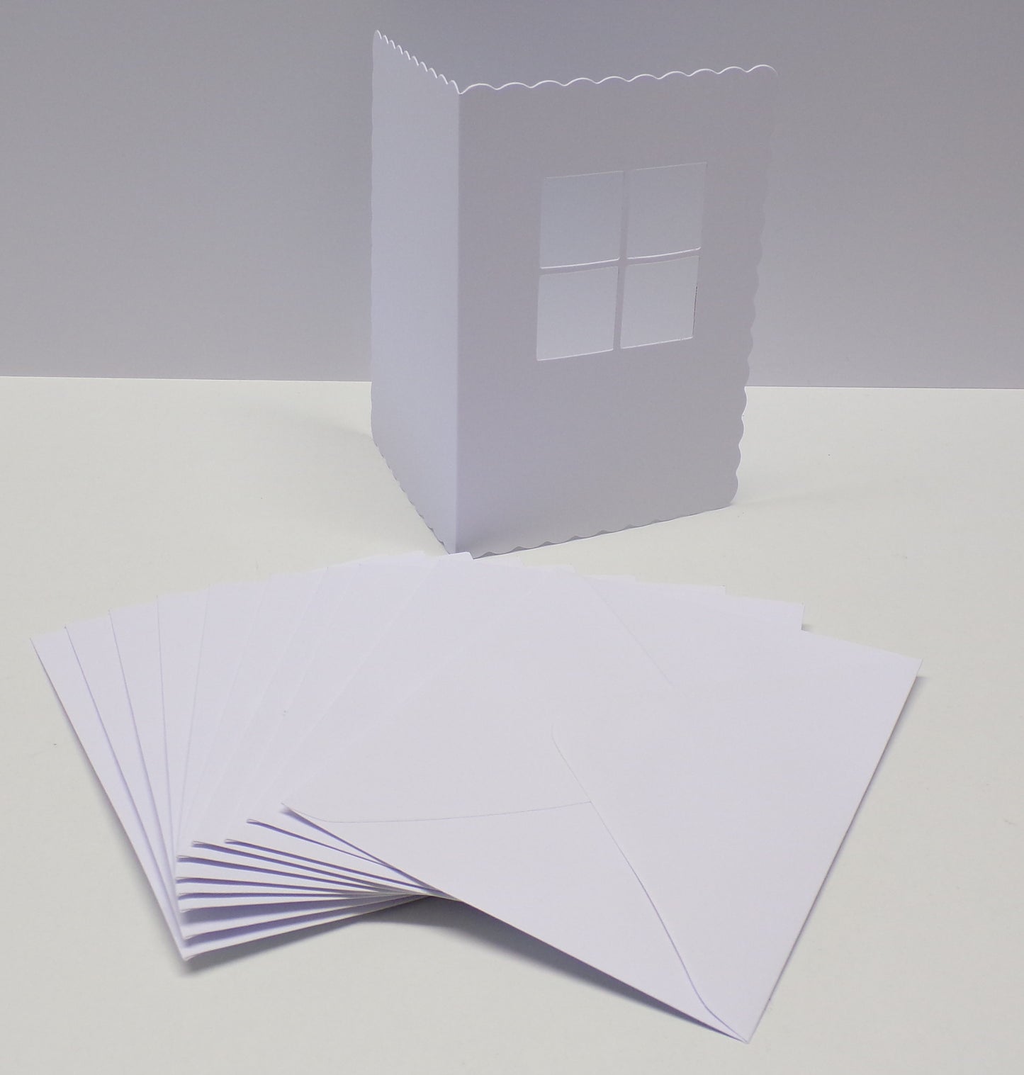 5"x 7" Window Aperture Card Blanks & Envelopes (SCALLOPED EDGE)
