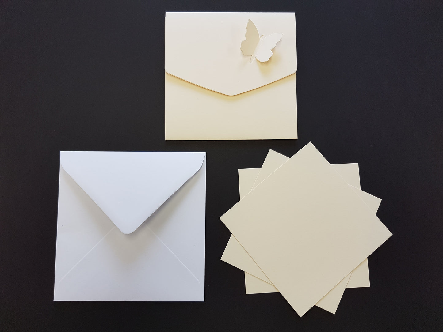 Luxury square Butterfly pocket fold wedding invite