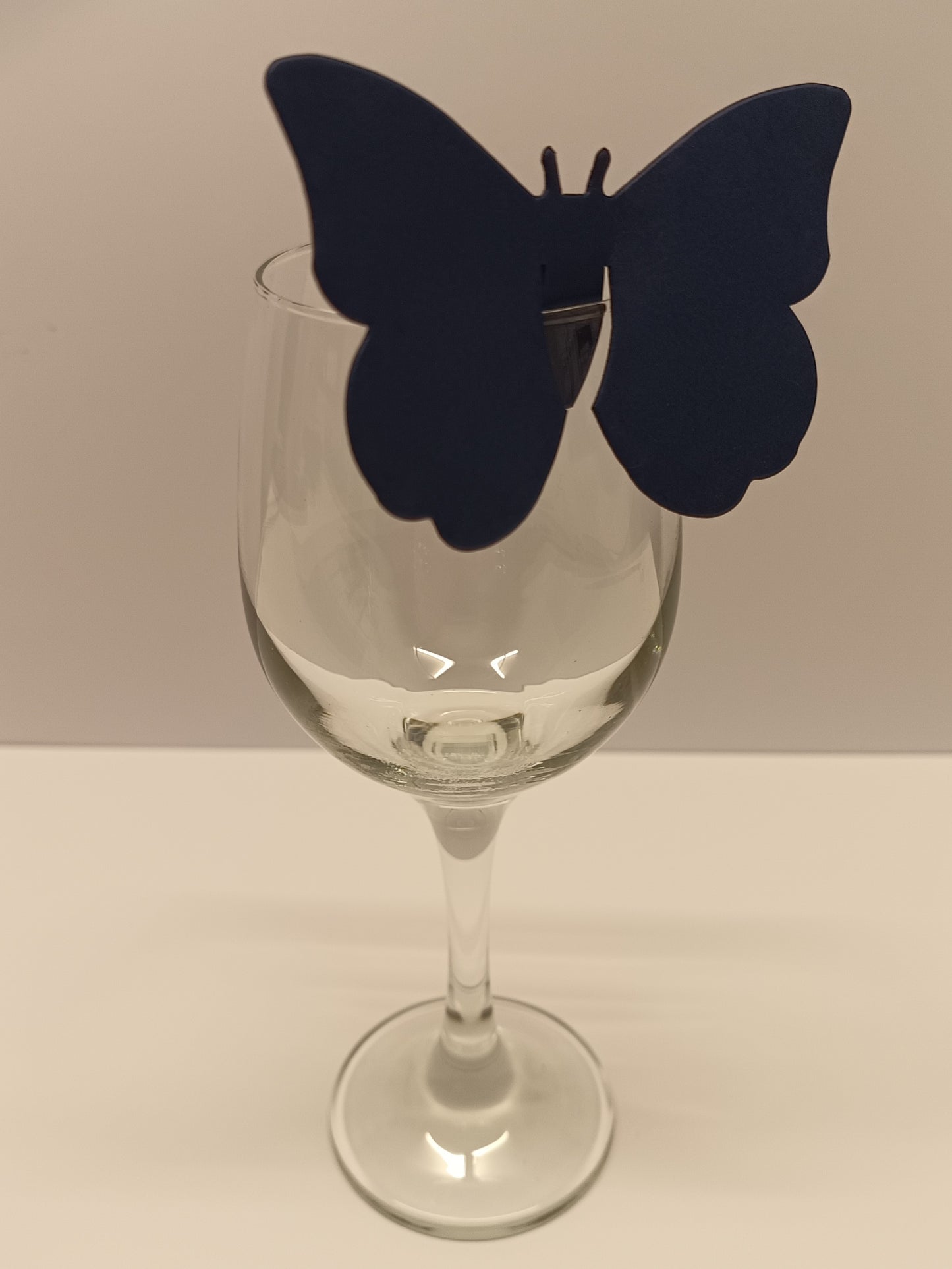 Black Butterfly Wine Glass Wedding Place Cards
