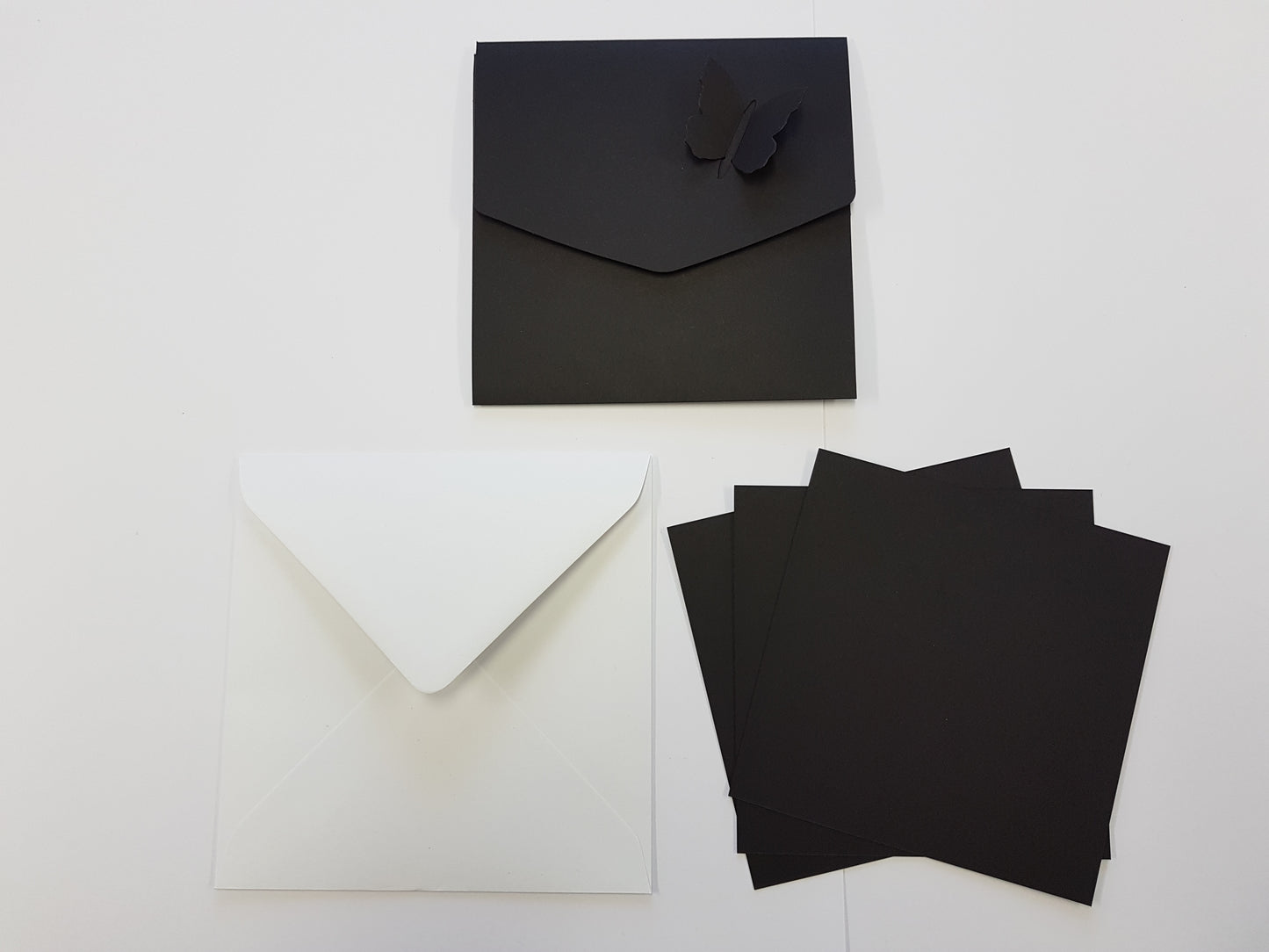 Luxury square Butterfly pocket fold wedding invite