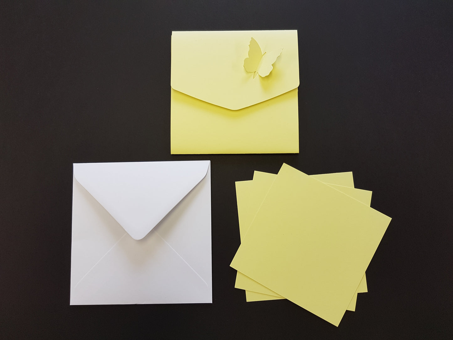 Luxury square Butterfly pocket fold wedding invite