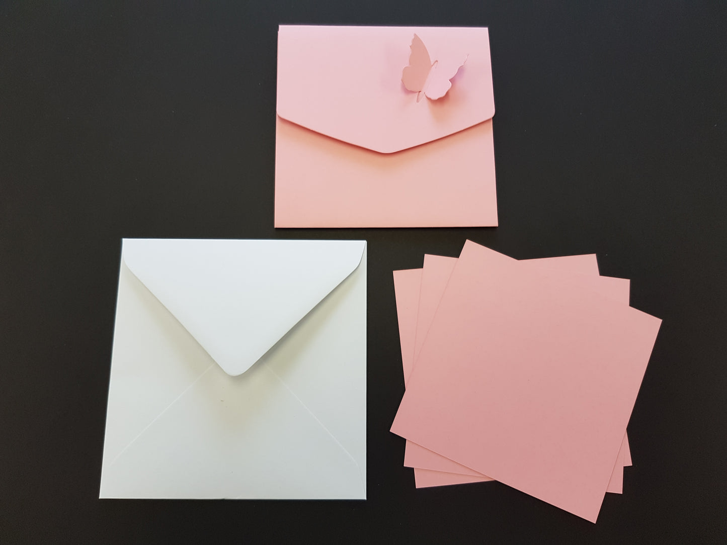 Luxury square Butterfly pocket fold wedding invite