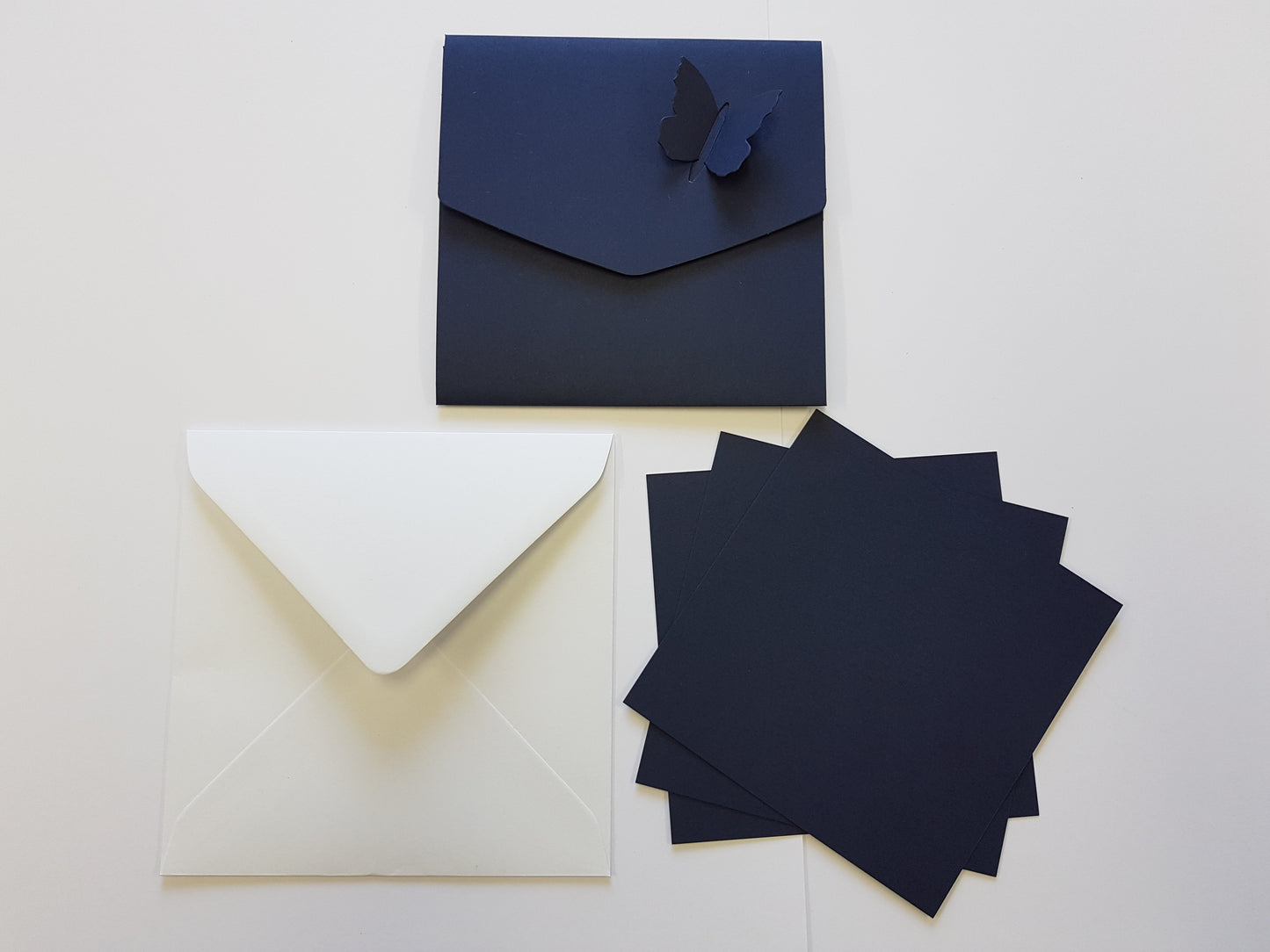 Luxury square Butterfly pocket fold wedding invite