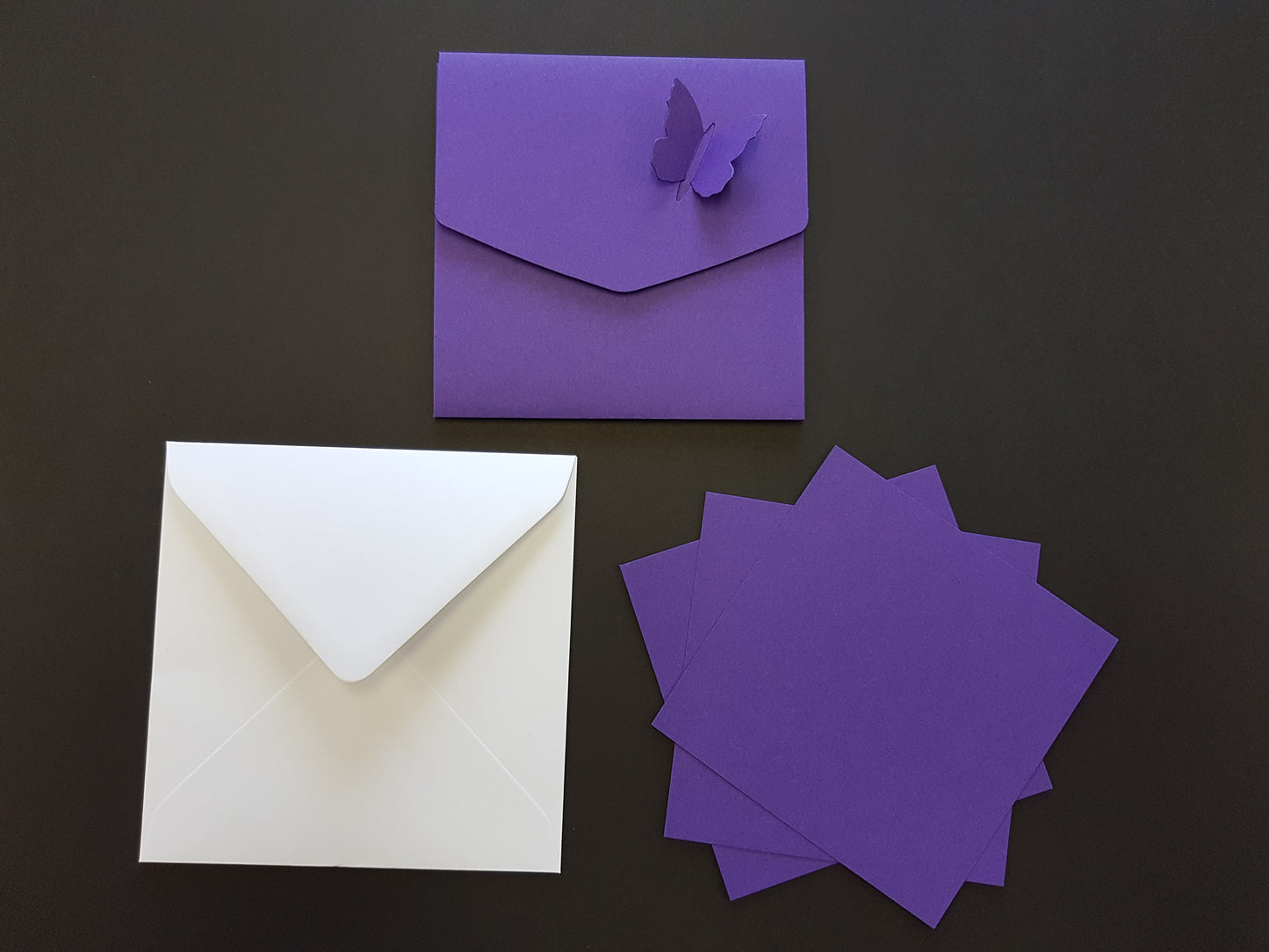 Luxury square Butterfly pocket fold wedding invite