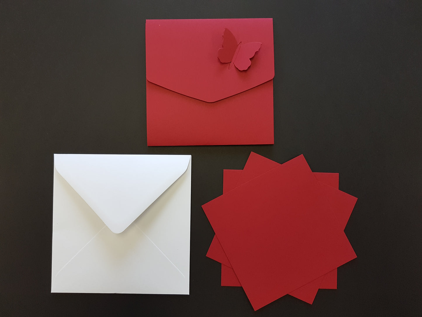Luxury square Butterfly pocket fold wedding invite