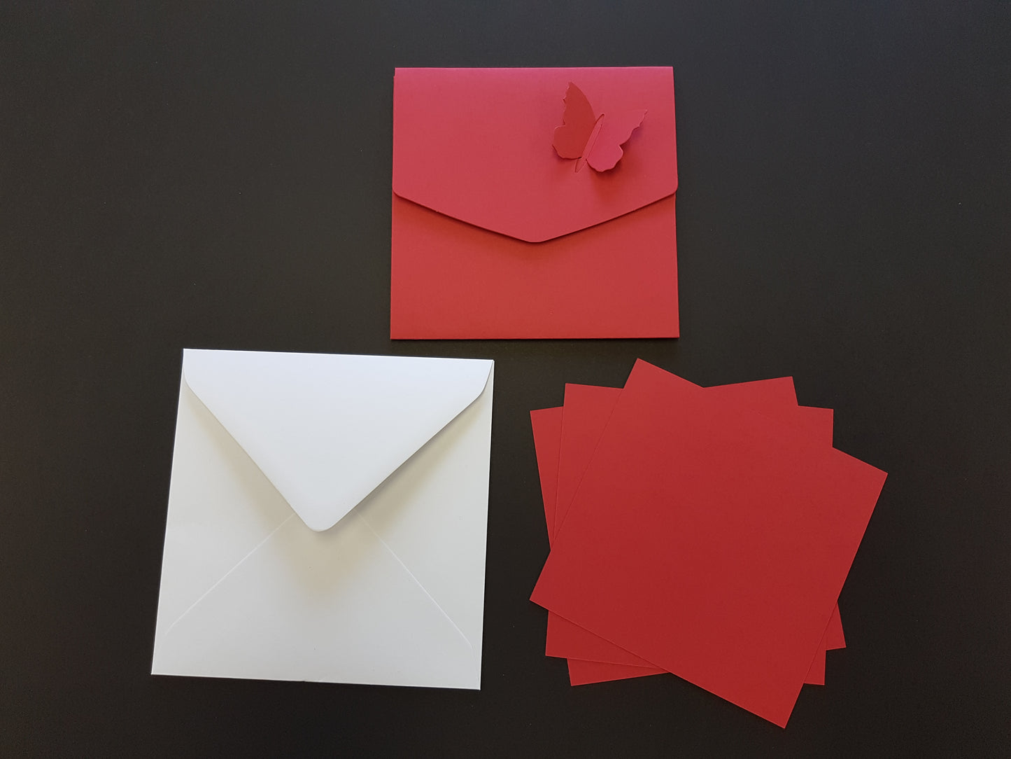 Luxury square Butterfly pocket fold wedding invite