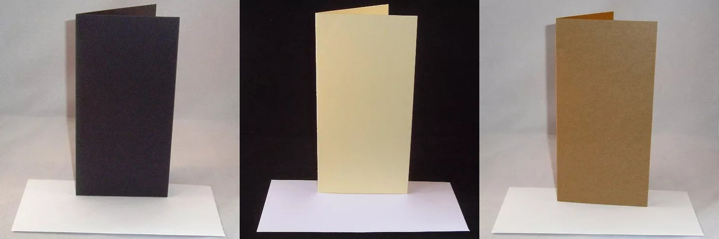 DL Coloured Greeting Card Blanks & Envelopes (STRAIGHT EDGE)