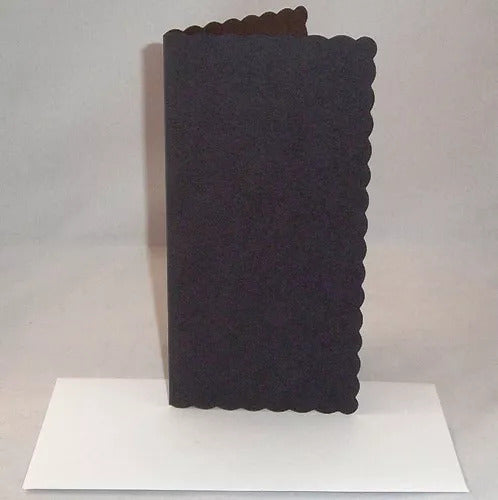 DL Coloured Greeting Card Blanks & Envelopes (SCALLOPED EDGE)