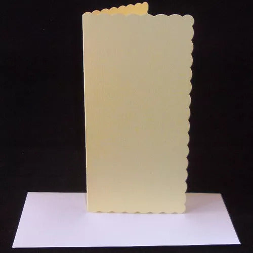 DL Coloured Greeting Card Blanks & Envelopes (SCALLOPED EDGE)