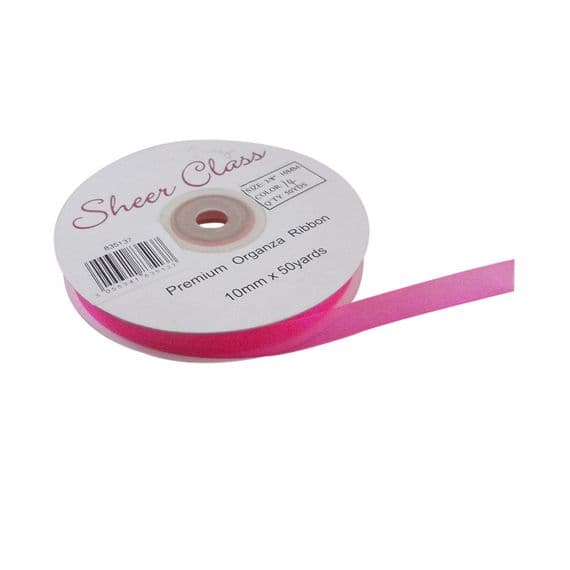 10mm Hot Pink Organza Ribbon