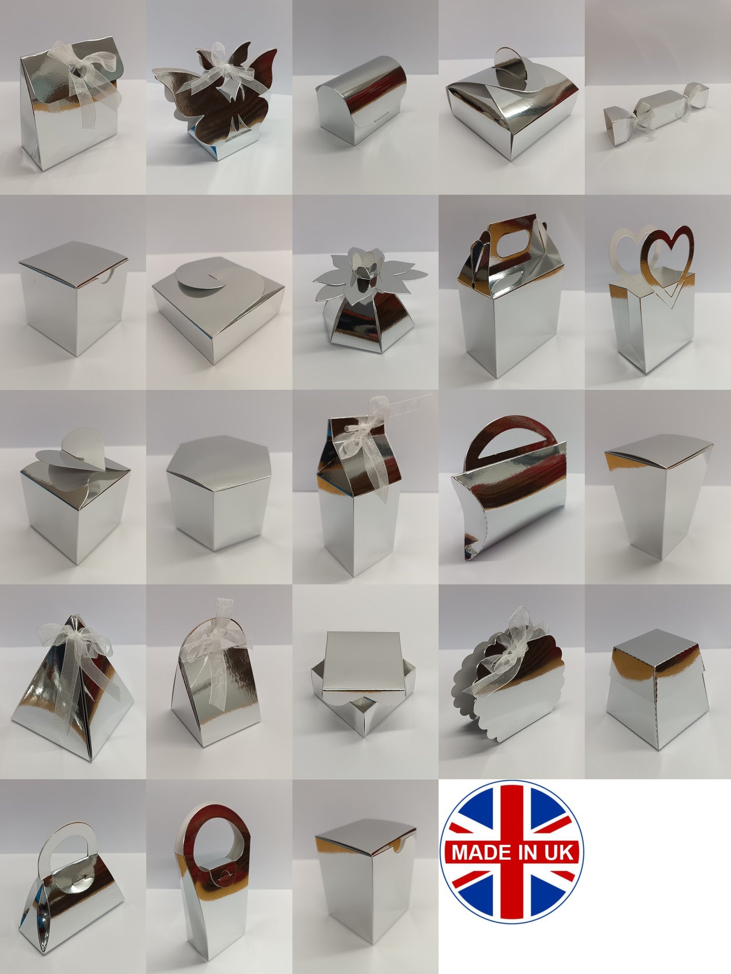 Luxury Mirror Silver Gift Favour Boxes For Weddings - Parties