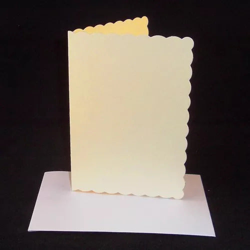 A5 Coloured Greeting Card Blanks & Envelopes (SCALLOPED EDGE)