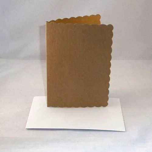A5 Coloured Greeting Card Blanks & Envelopes (SCALLOPED EDGE)