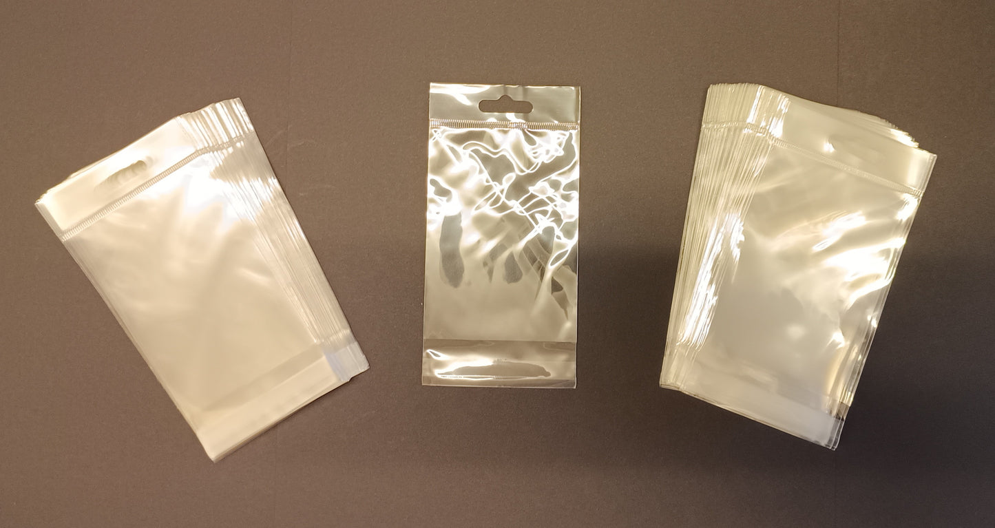 80mm x 110mm Euro Slot Header Bags - Self Seal - Retail Display Bags