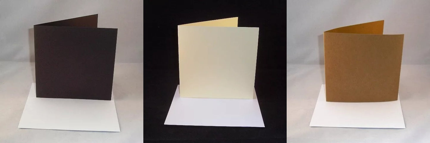 7" x 7" Coloured Greeting Card Blanks & Envelopes (STRAIGHT EDGE)