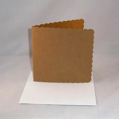6" x 6" Coloured Greeting Card Blanks & Envelopes (SCALLOPED EDGE)