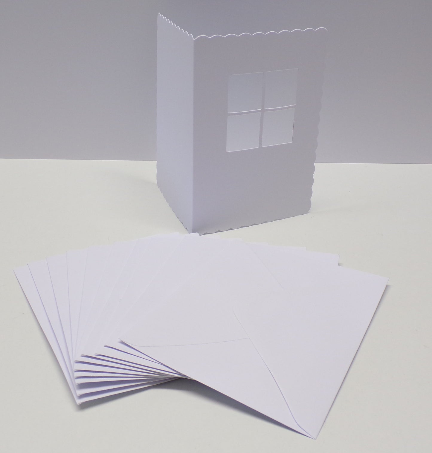 5"x 7" Window Aperture Card Blanks & Envelopes (SCALLOPED EDGE)