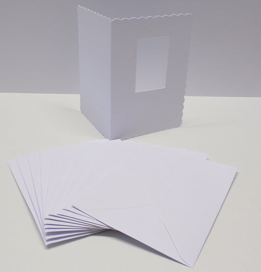 5"x 7" Rectangle Aperture Card Blanks & Envelopes (SCALLOPED EDGE)