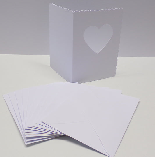 5"x 7" Heart Aperture Card Blanks & Envelopes (SCALLOPED EDGE)