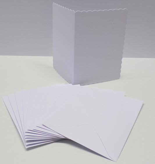 5"x 7" Photo Holding Aperture Card Blanks & Envelopes (SCALLOPED EDGE)