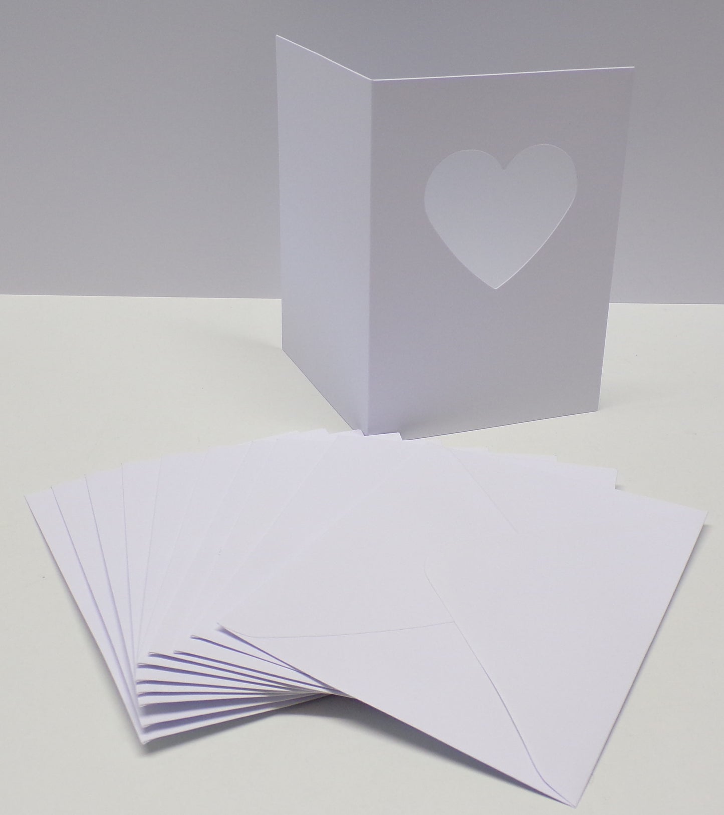 5"x 7" Heart Aperture Card Blanks & Envelopes (STRAIGHT EDGE)