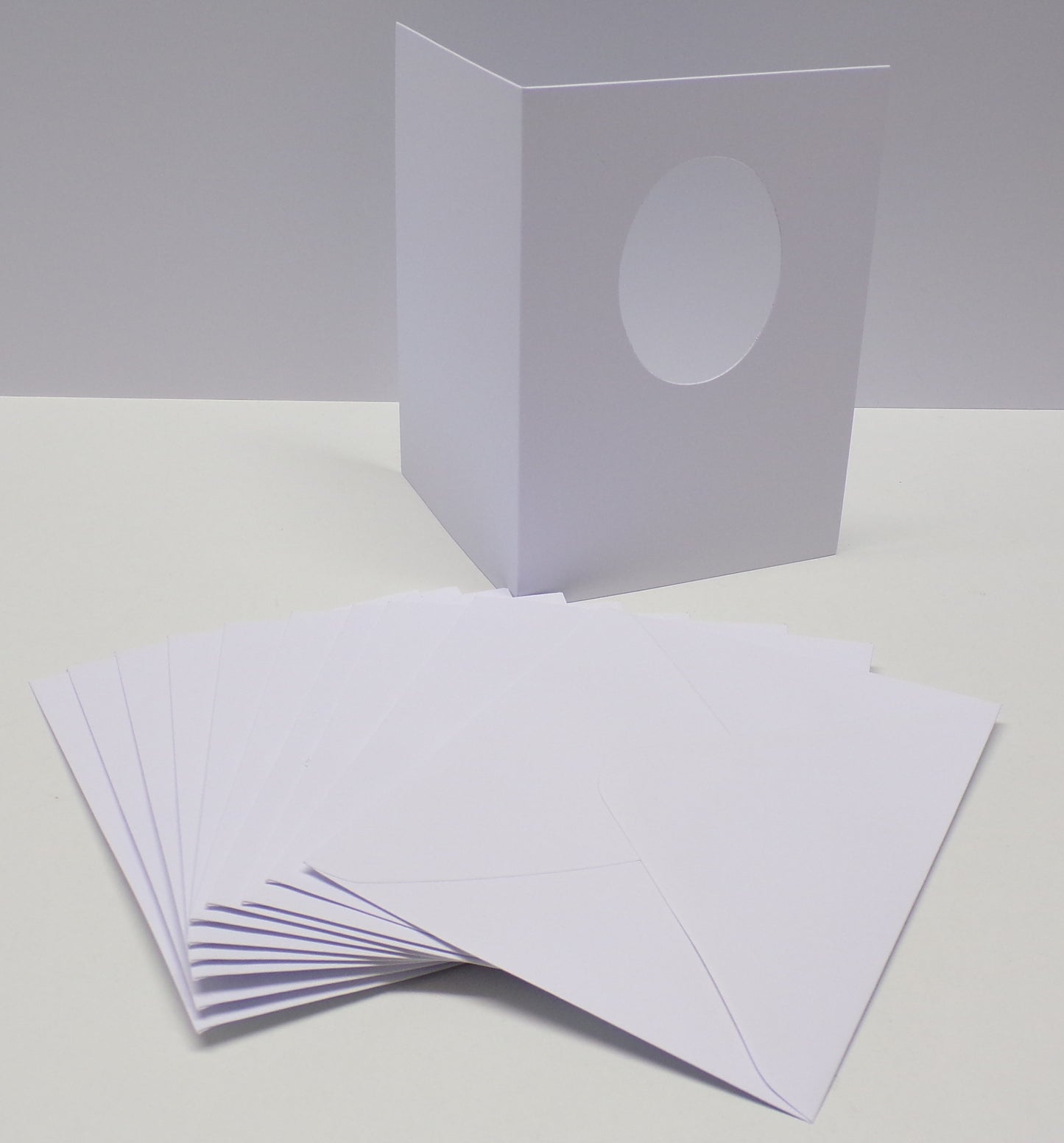 5"x 7" Oval Aperture Card Blanks & Envelopes (STRAIGHT EDGE)