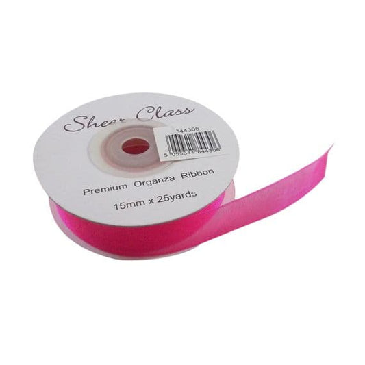 15mm Hot Pink Organza Ribbon