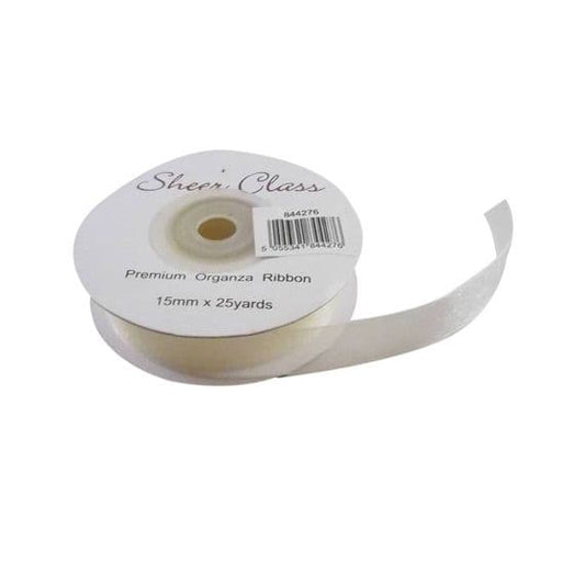 15mm Ivory Organza Ribbon