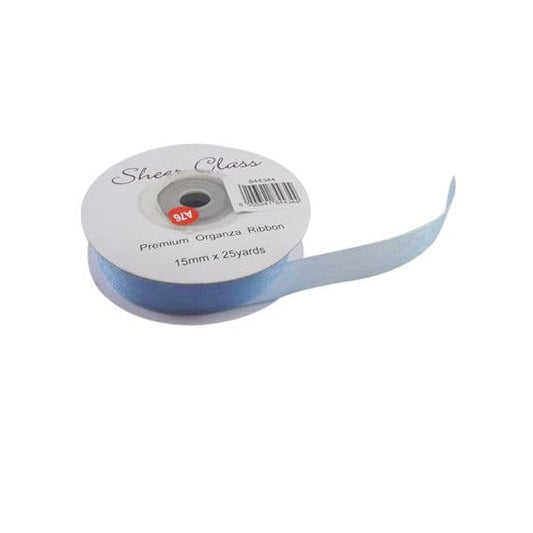 15mm Light Blue Organza Ribbon