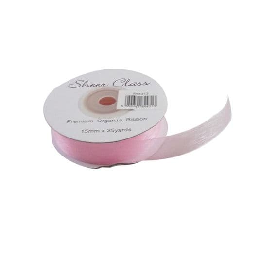 15mm Light Pink Organza Ribbon