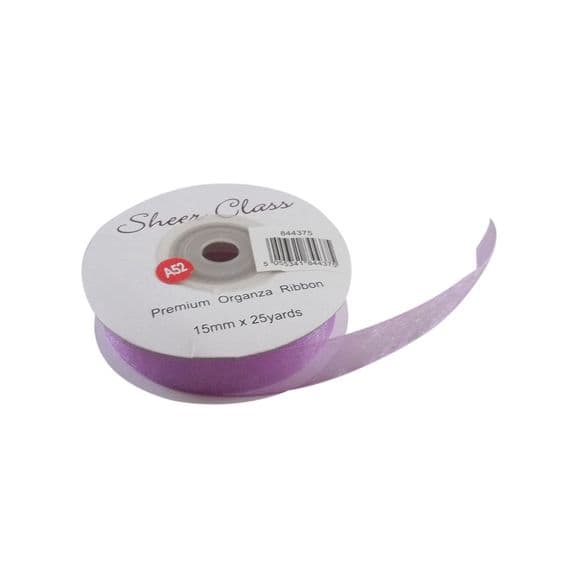 15mm Lilac Organza Ribbon