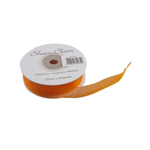 15mm Orange Organza Ribbon