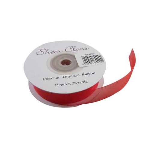 15mm Red Organza Ribbon