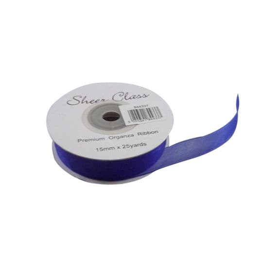 15mm Royal Blue Organza Ribbon