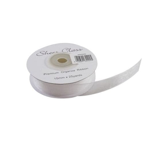 15mm White Organza Ribbon