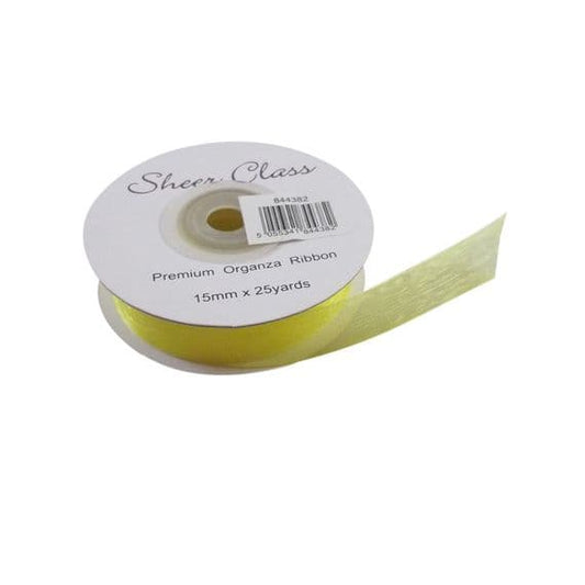 15mm Yellow Organza Ribbon