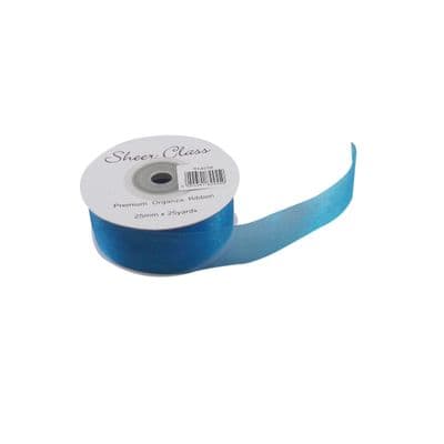 25mm Dark Turquoise Organza Ribbon