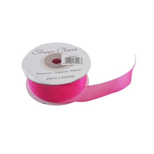 25mm Hot Pink Organza Ribbon