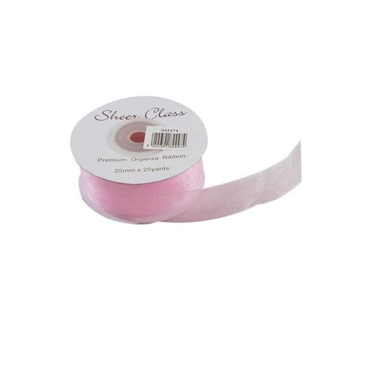 25mm Light Pink Organza Ribbon