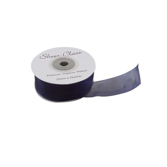 25mm Navy Blue Organza Ribbon