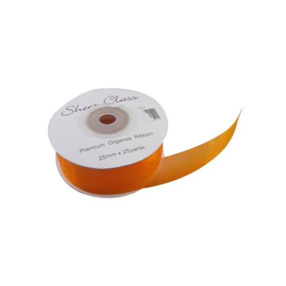 25mm Orange Organza Ribbon