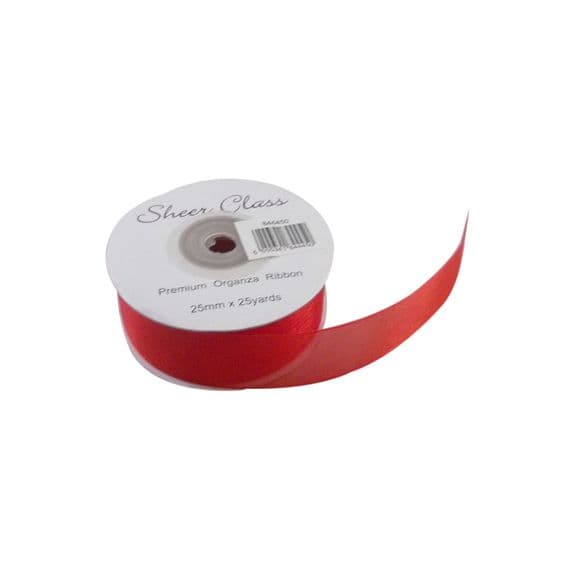 25mm Red Organza Ribbon