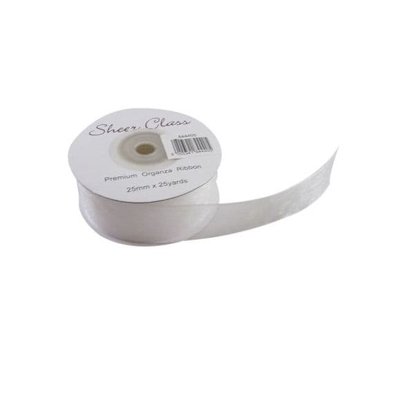 25mm White Organza Ribbon