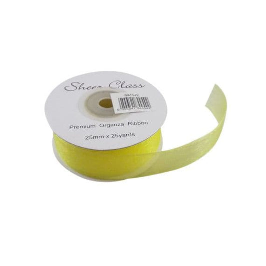 25mm Yellow Organza Ribbon