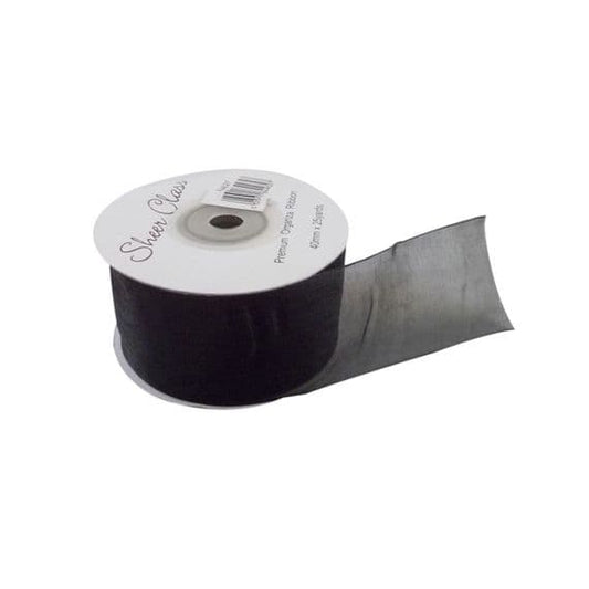 40mm Black Organza Ribbon