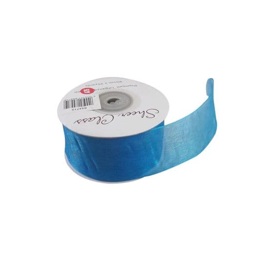 40mm Dark Turquoise Organza Ribbon