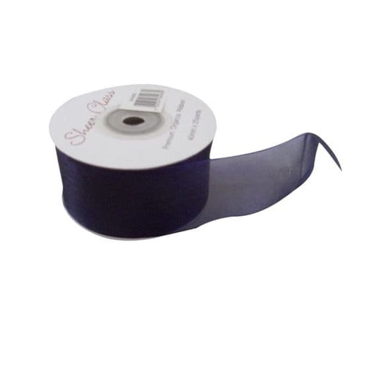 40mm Navy Blue Organza Ribbon