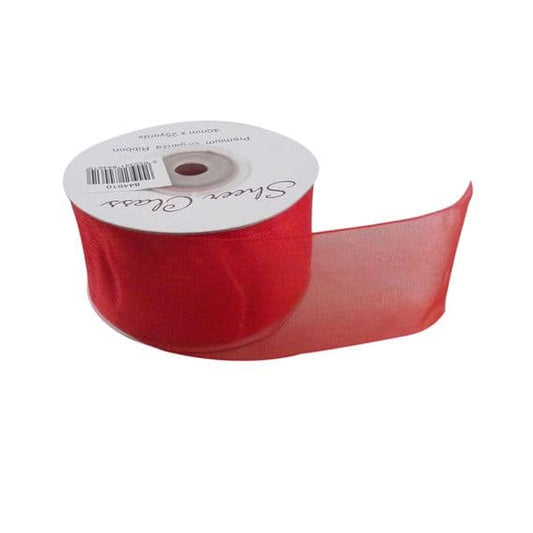 40mm Red Organza Ribbon