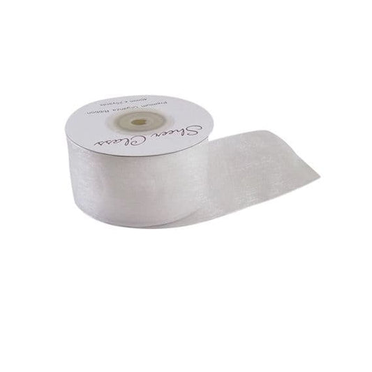 40mm White Organza Ribbon