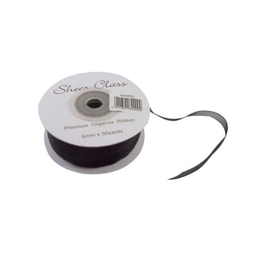 6mm Black Luxury Organza Ribbon